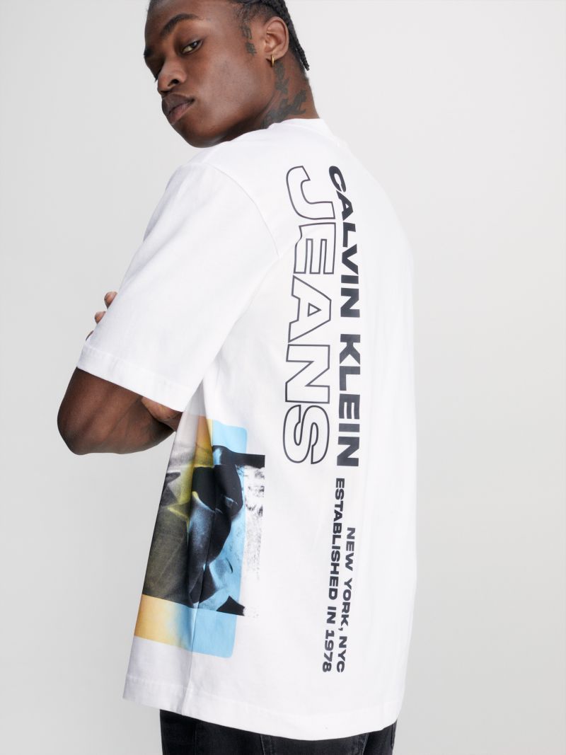 Calvin Klein Jeans Est.1978 Logo-print Cotton T-shirt In White