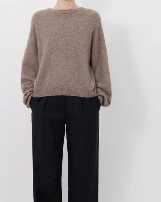 Loulou Studio Tristan Wool And Cotton Blended Sweater In Brown