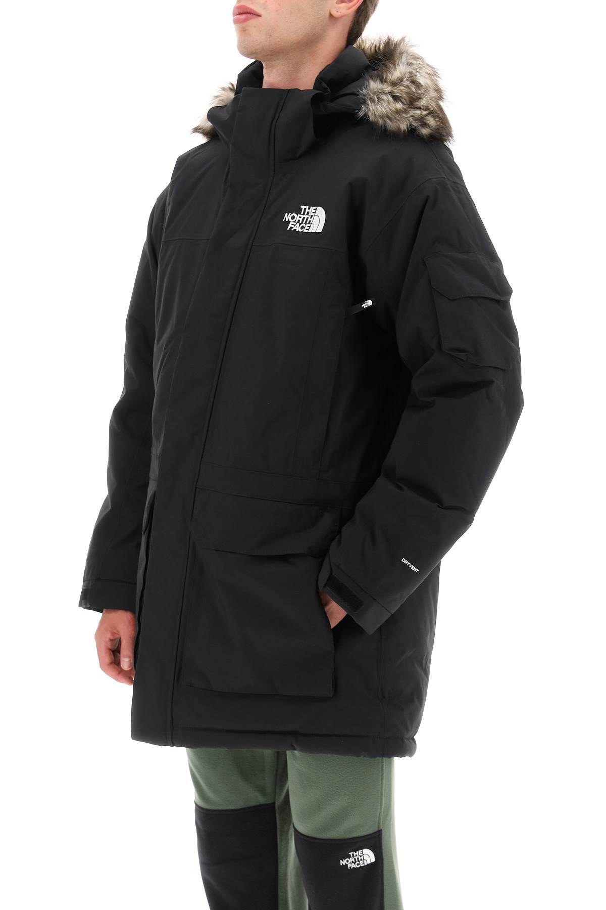The North Face Logo Details Down Jacket In Black