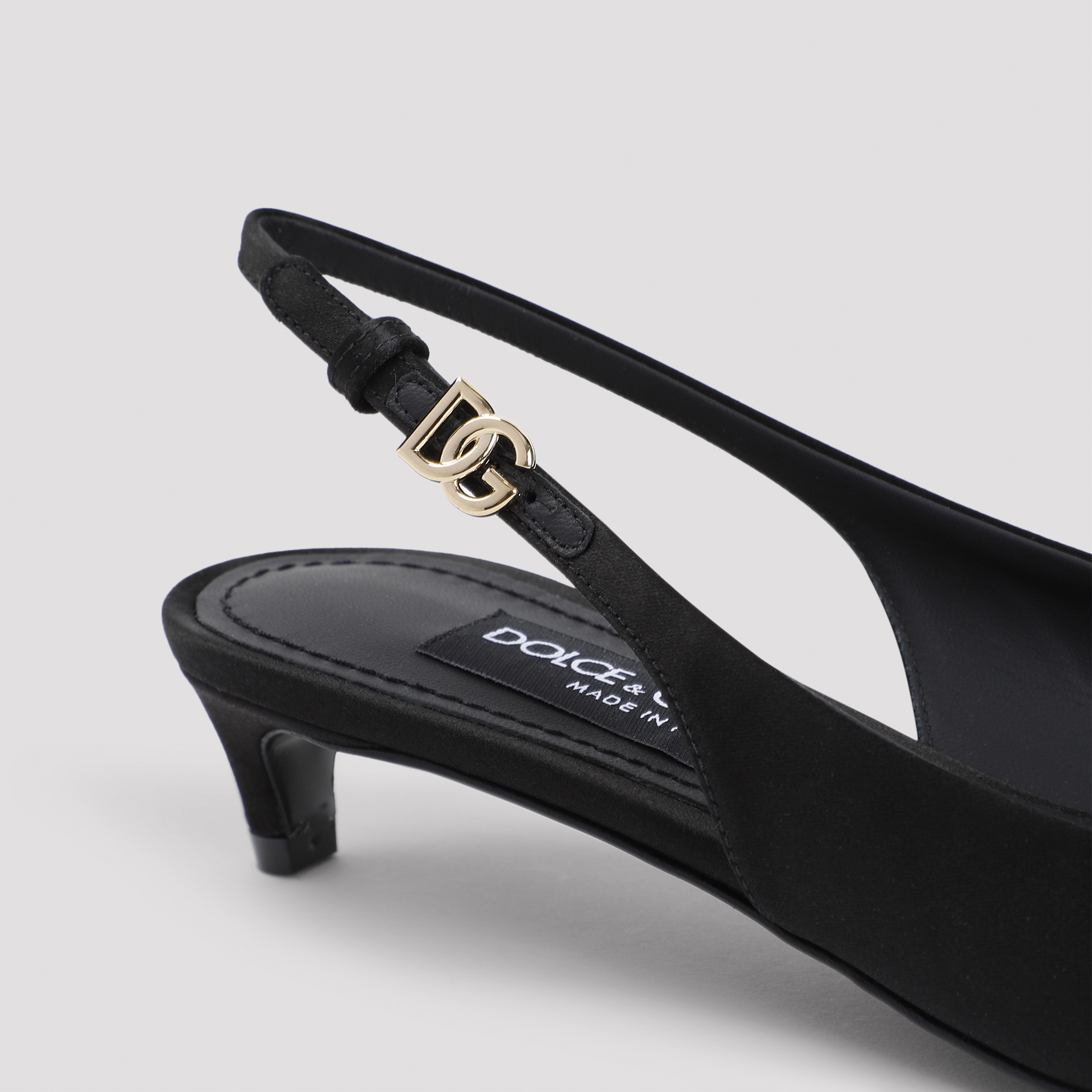 Dolce & Gabbana Satin Slingback Pumps In Black