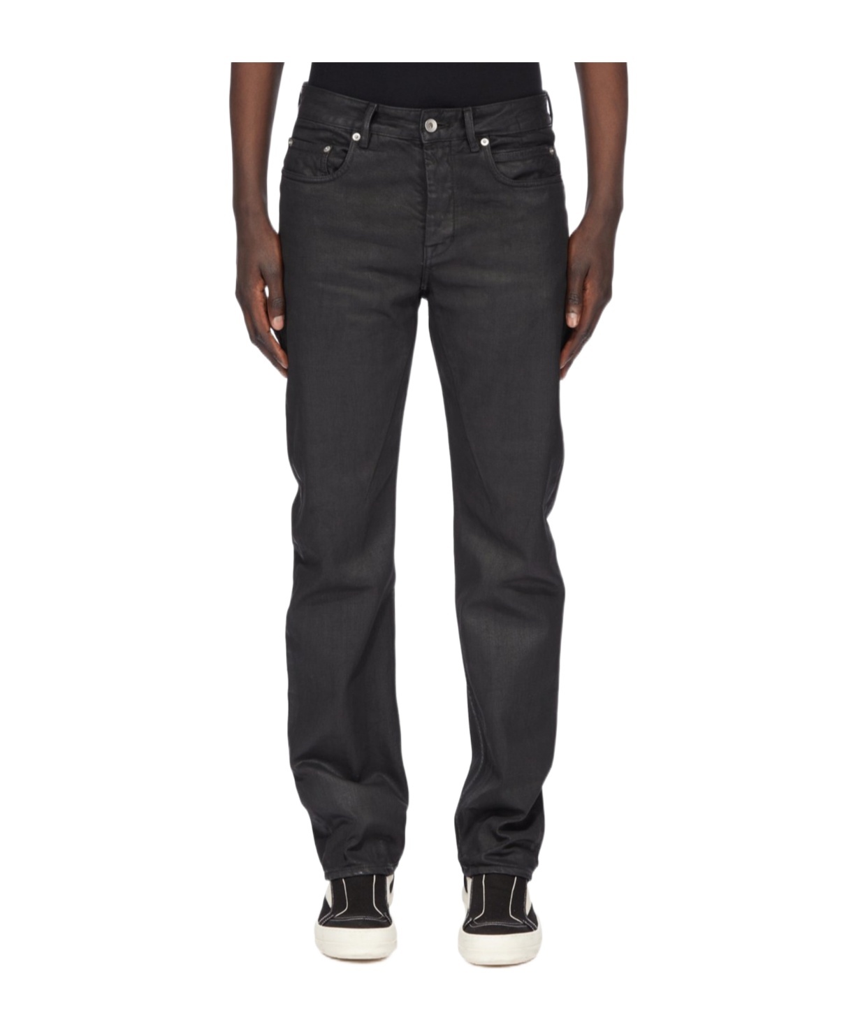 Rick Owens Drkshdw Denim Trousers With Belt Loops In Black