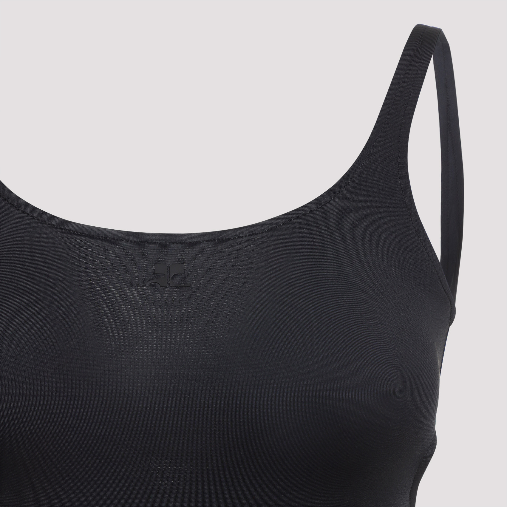 Courrèges Thin-strapped One-piece Swimsuit In Black