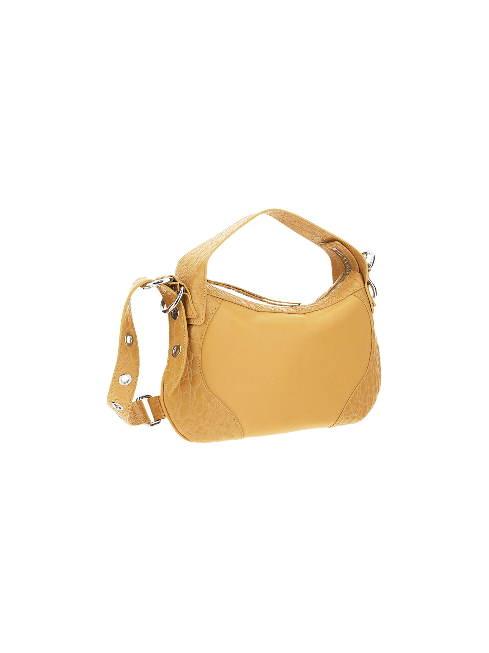 By Far Yana Croco Bag In Yellow