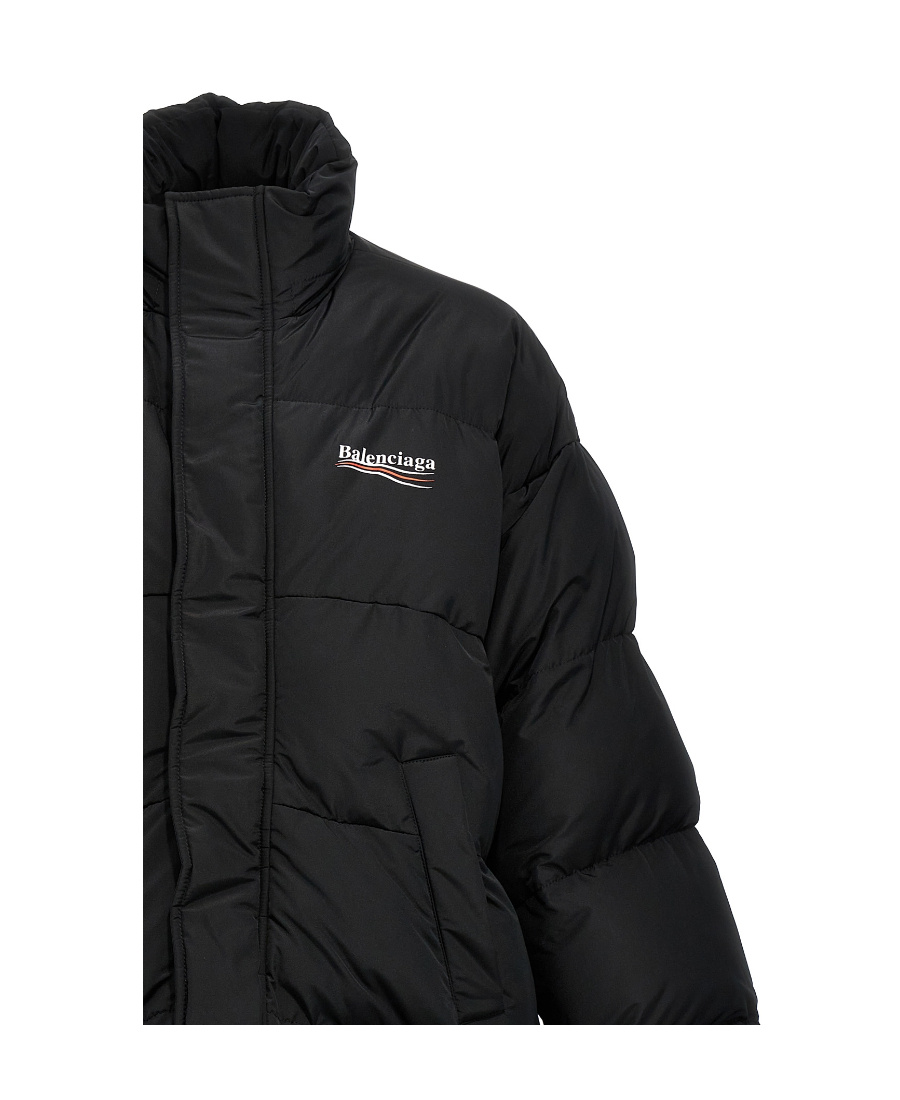 Balenciaga Logo-print Padded Jacket In Black