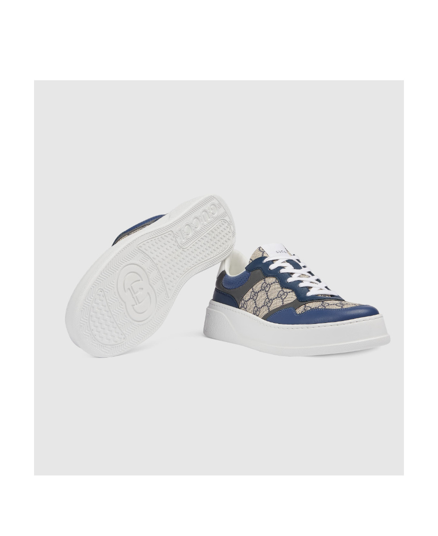 Gucci Monogrammed Coated-canvas And Leather Sneakers In White