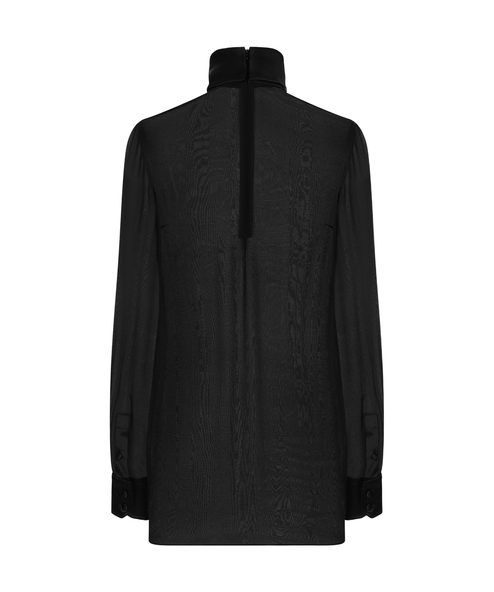 Dolce & Gabbana Satin Detailed Chiffon Blouse In Black