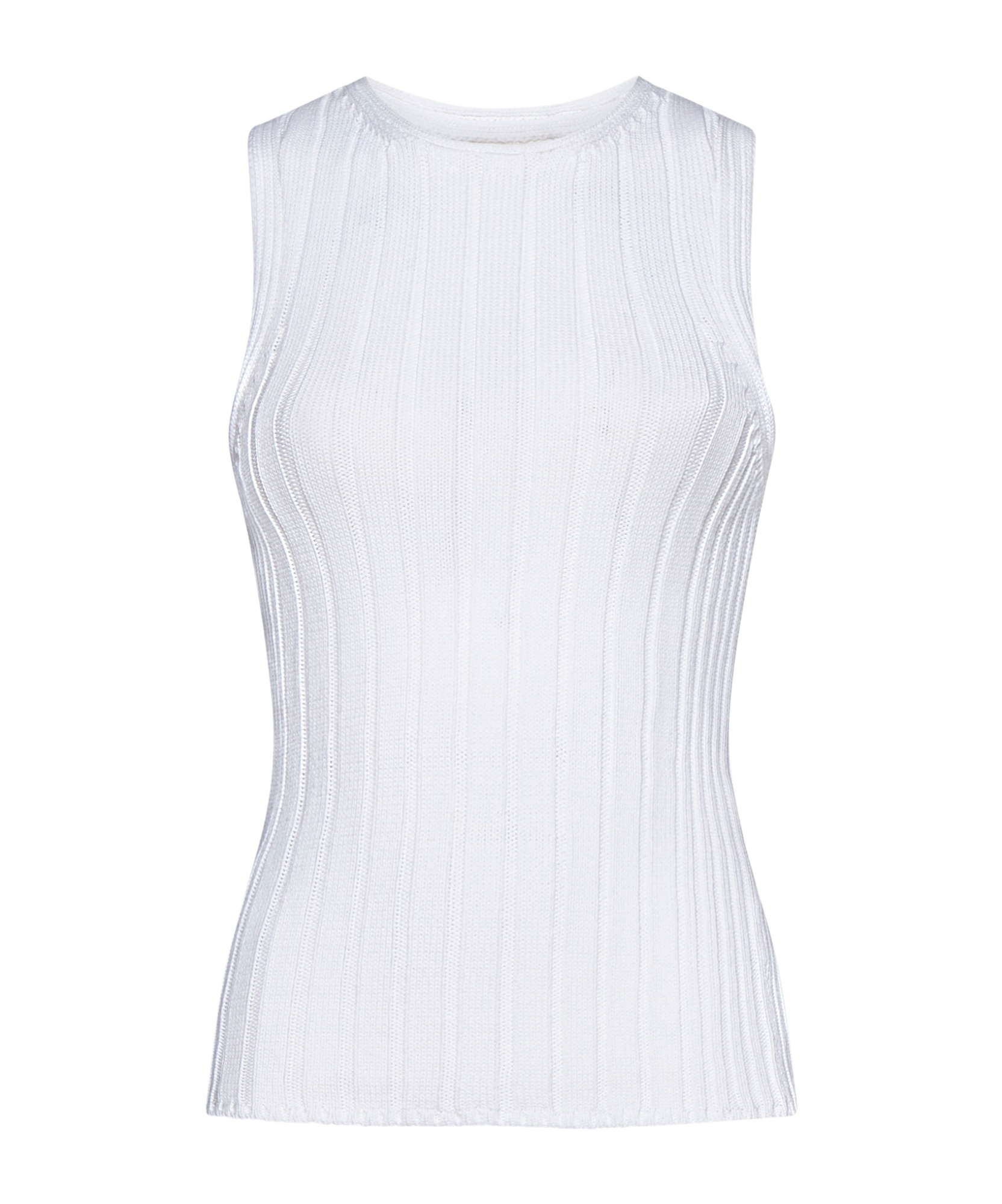 Khaite The Manu High-neck Knitted Tank Top In White