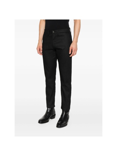 7 For All Mankind Cotton-blend Trousers In Black
