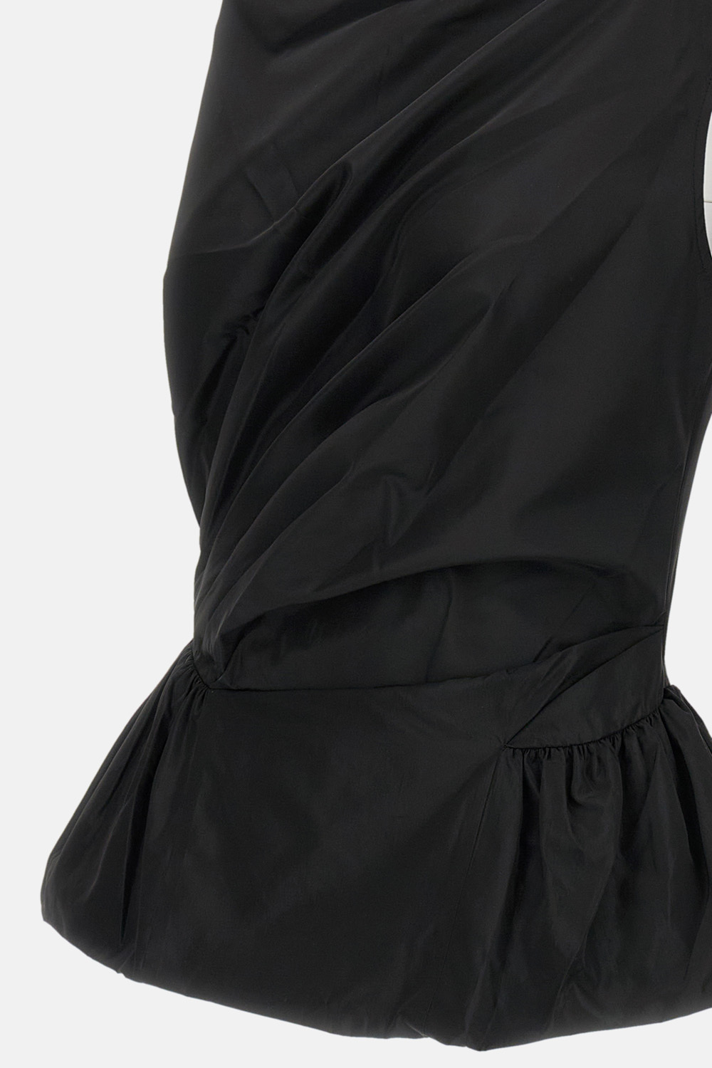 Simone Rocha Draped Bind Peplum Top In Black