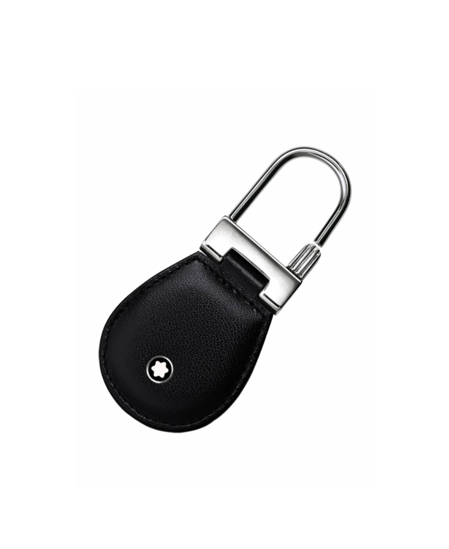 Montblanc Logo Curved Key Chain In Black