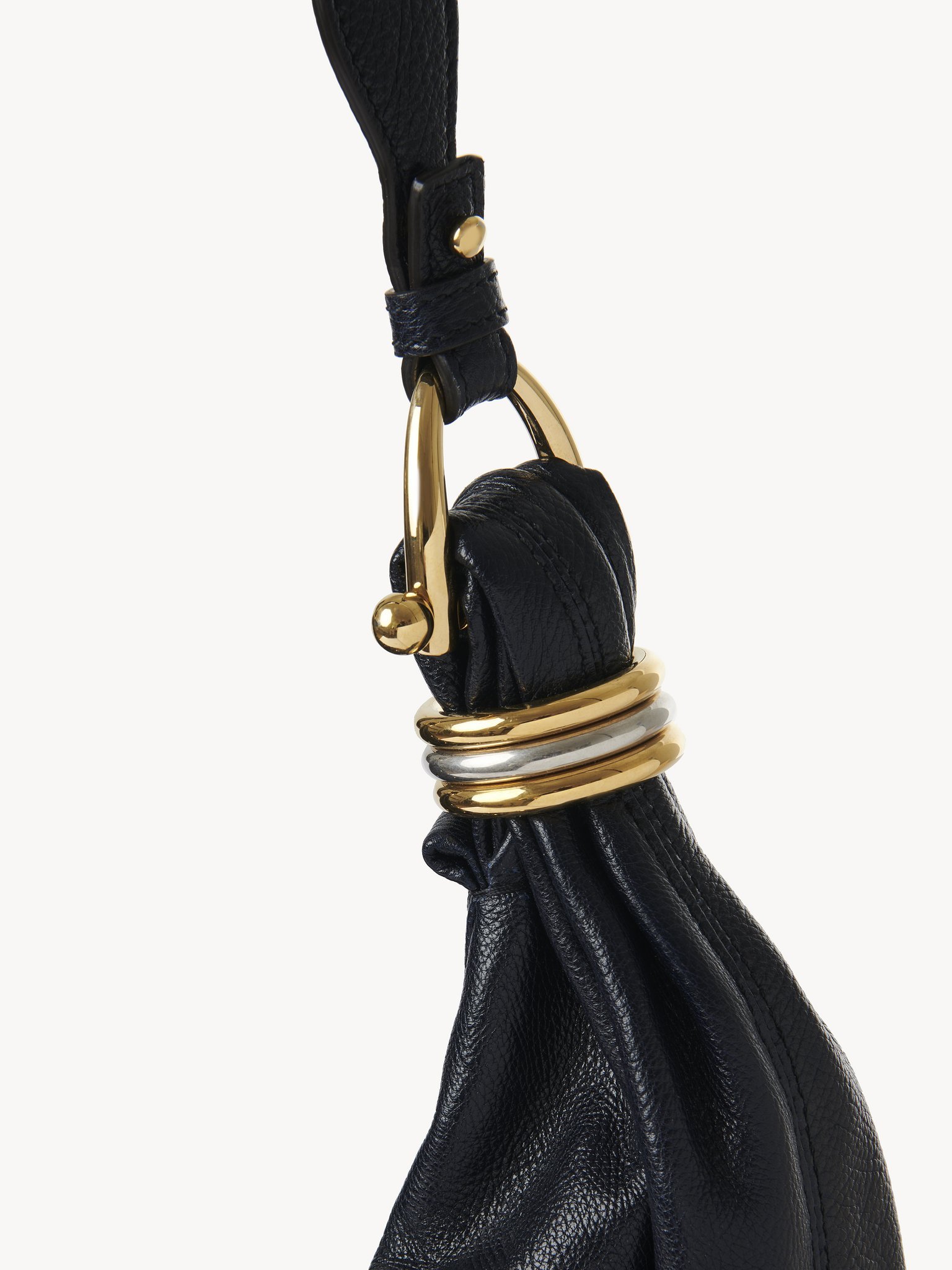 Chloé Navy Large Bracelet Stud Bag In Black