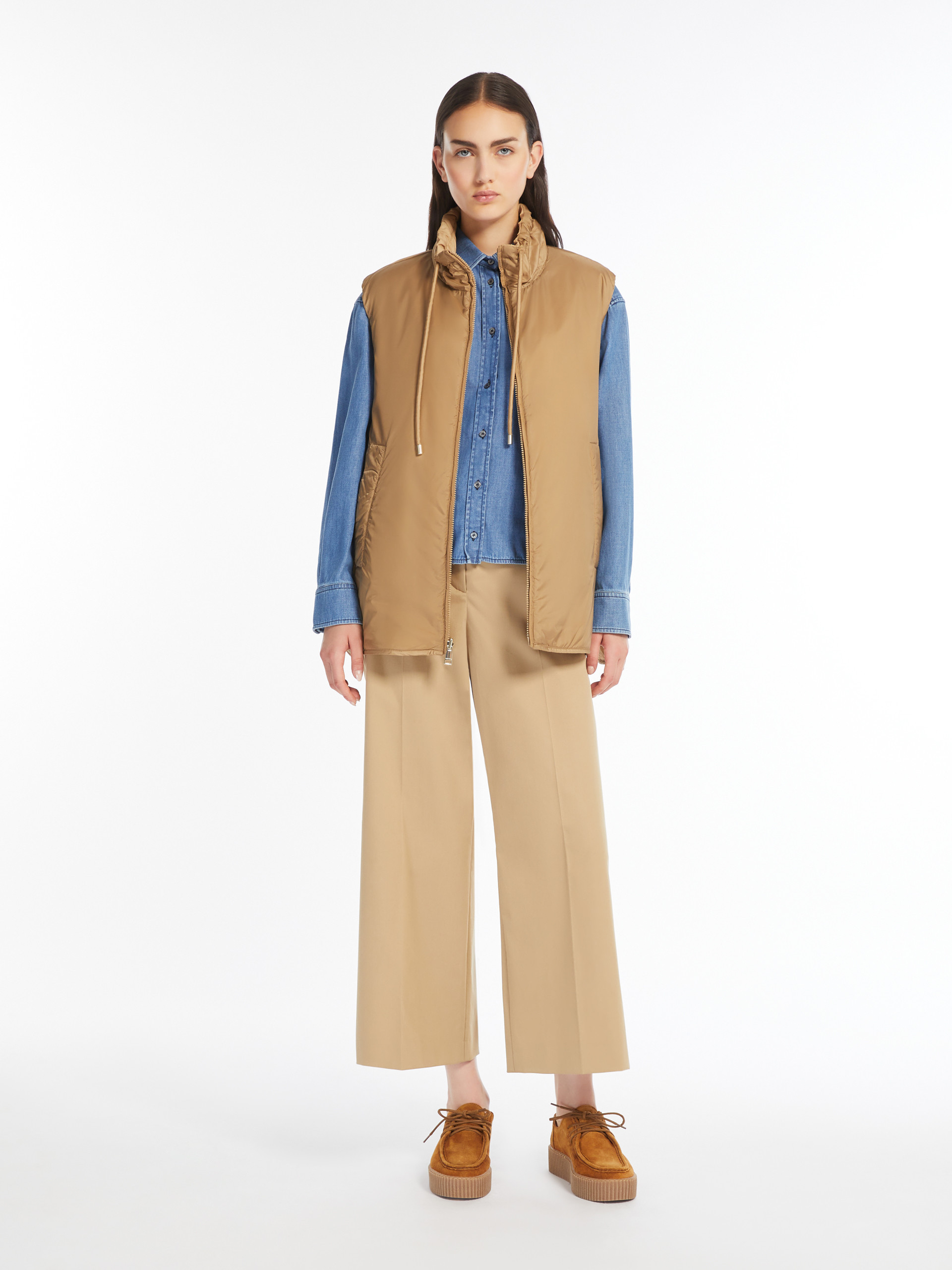 Weekend Max Mara Waterproof Canvas Double-sided Cotton Vest In Nude