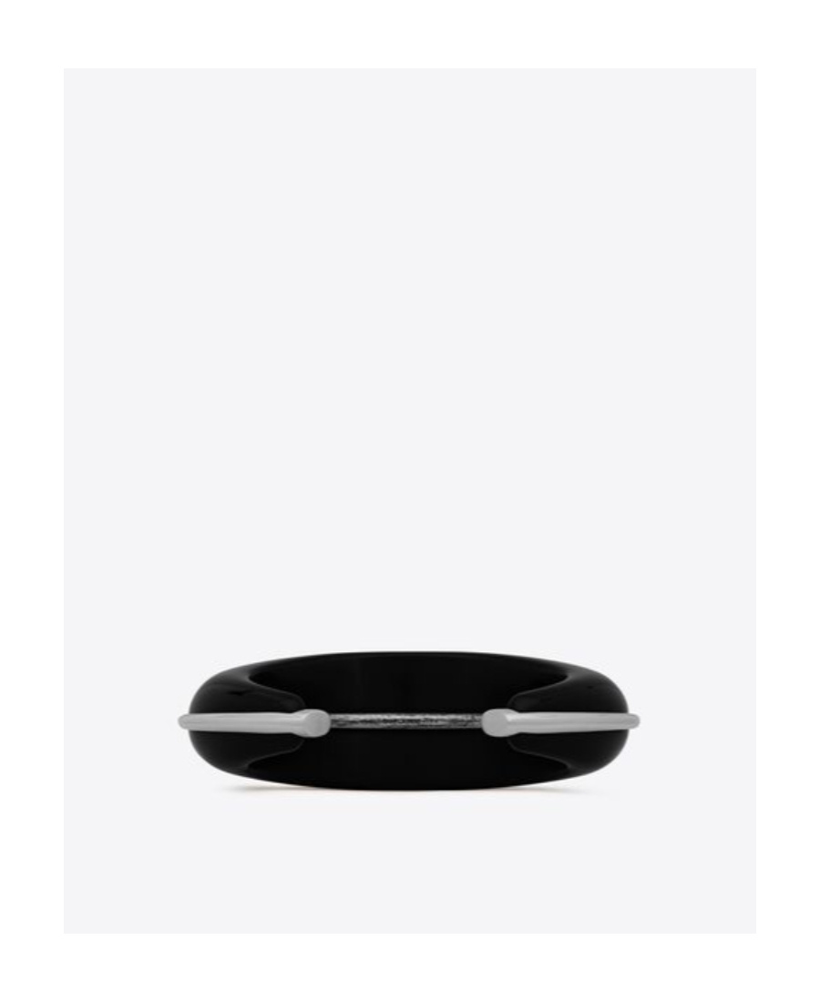 Saint Laurent Dome Open-cuff Design Bracelet In Black
