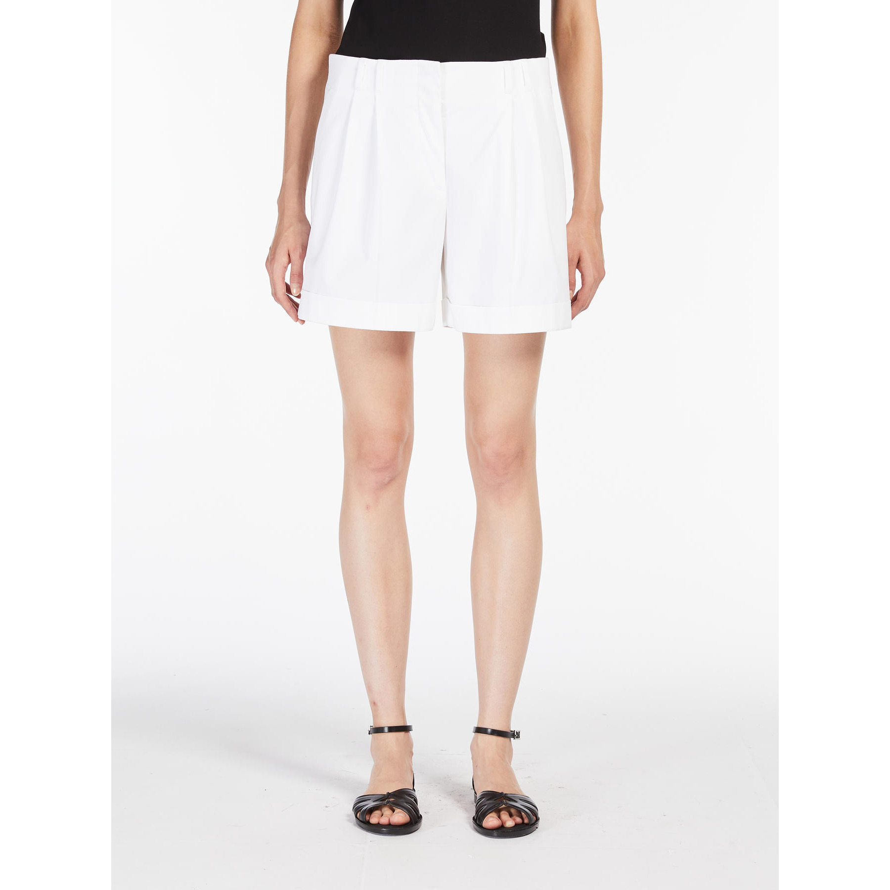 Max Mara Belt-loop Shorts In White