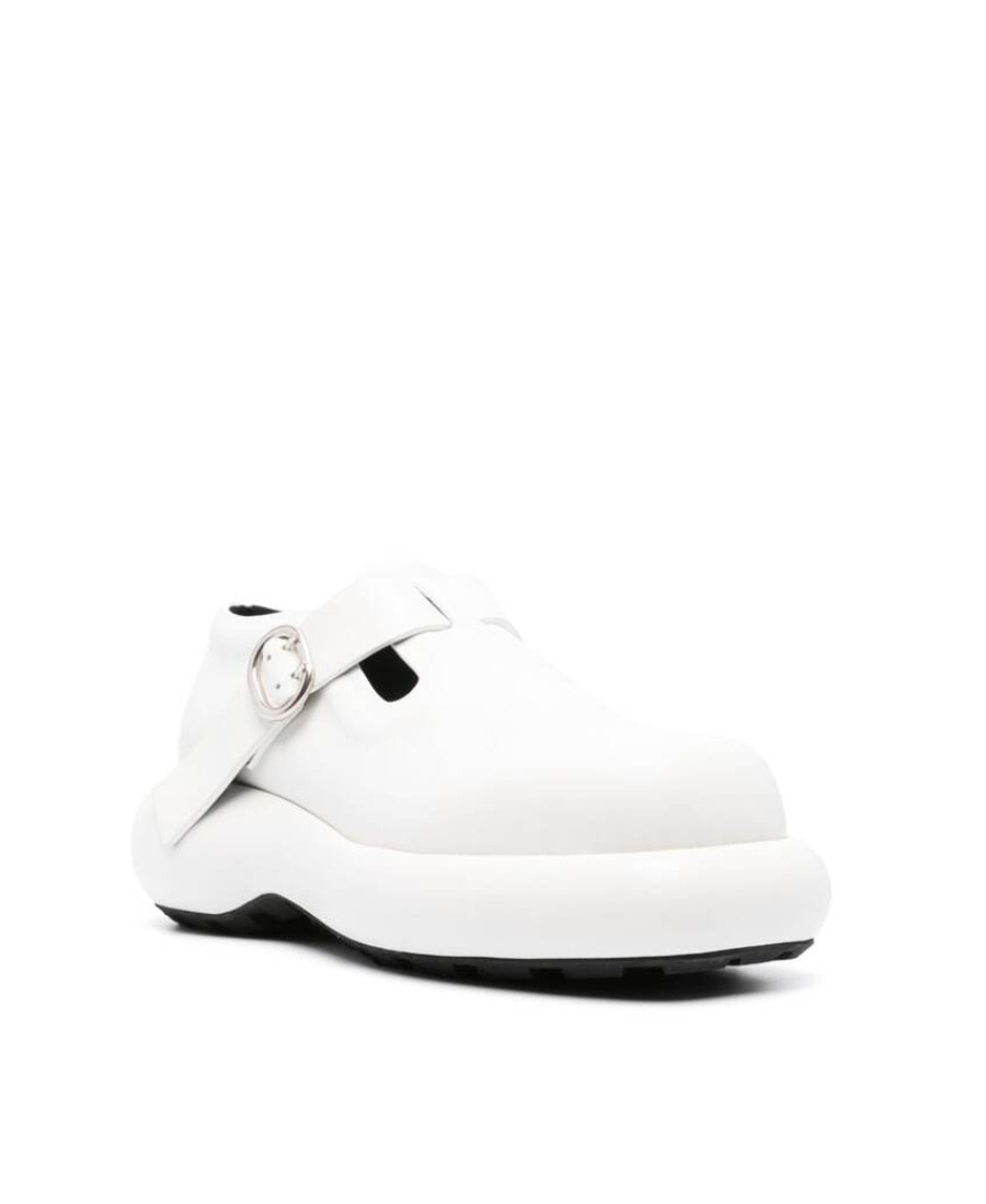 Shop Jil Sander Scarpe Leather Loafers In White