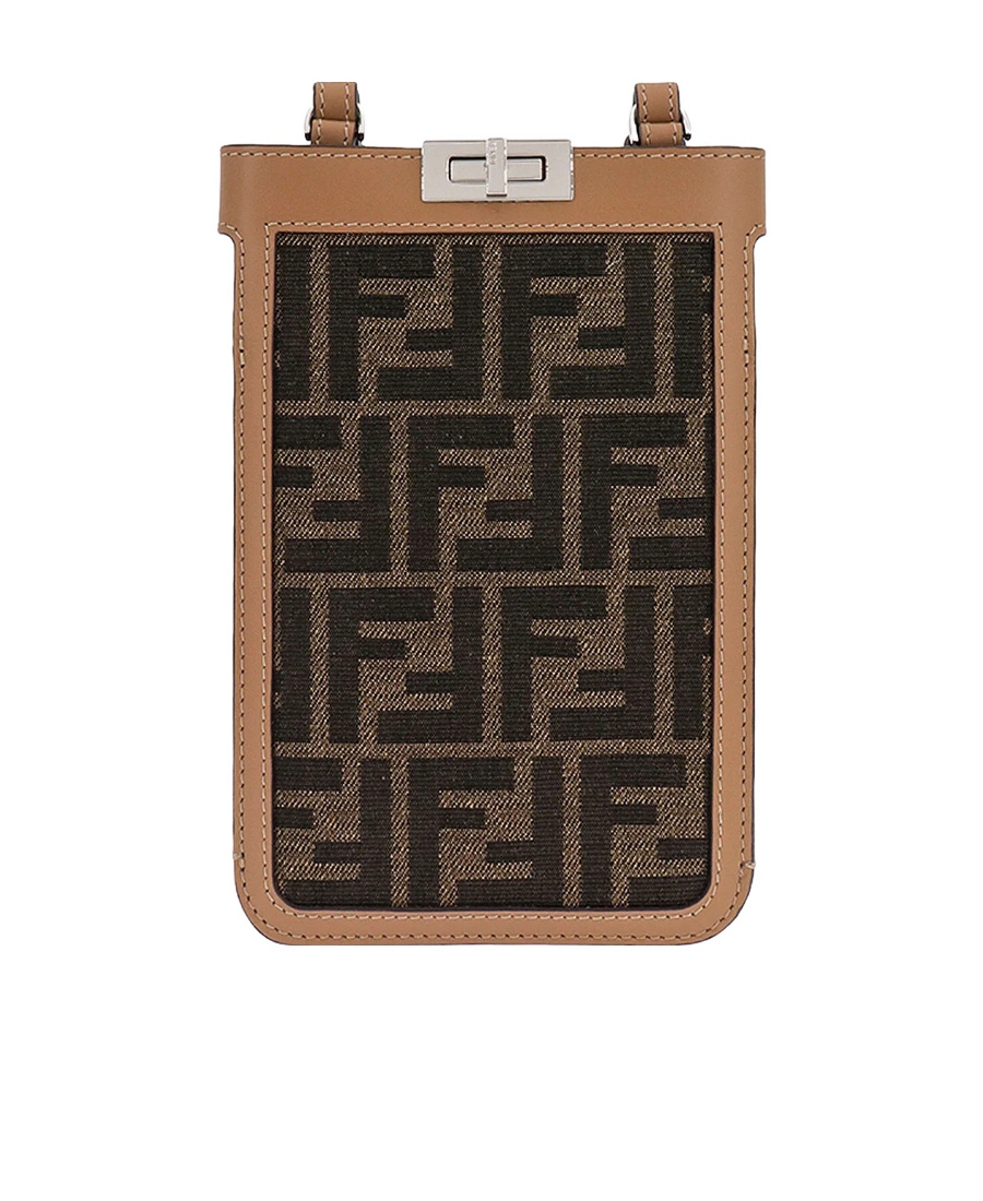 Fendi Logo Shoulder Bag In Black
