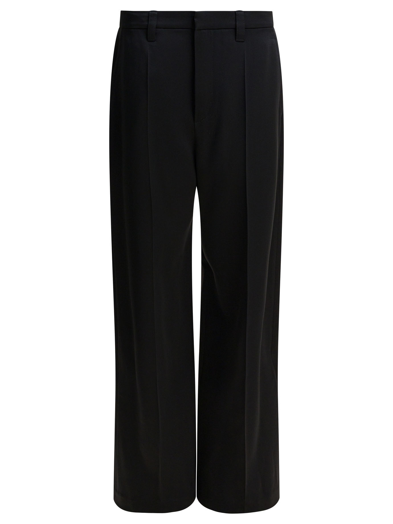 Brunello Cucinelli Wide-leg Trousers Back Pockets In Black