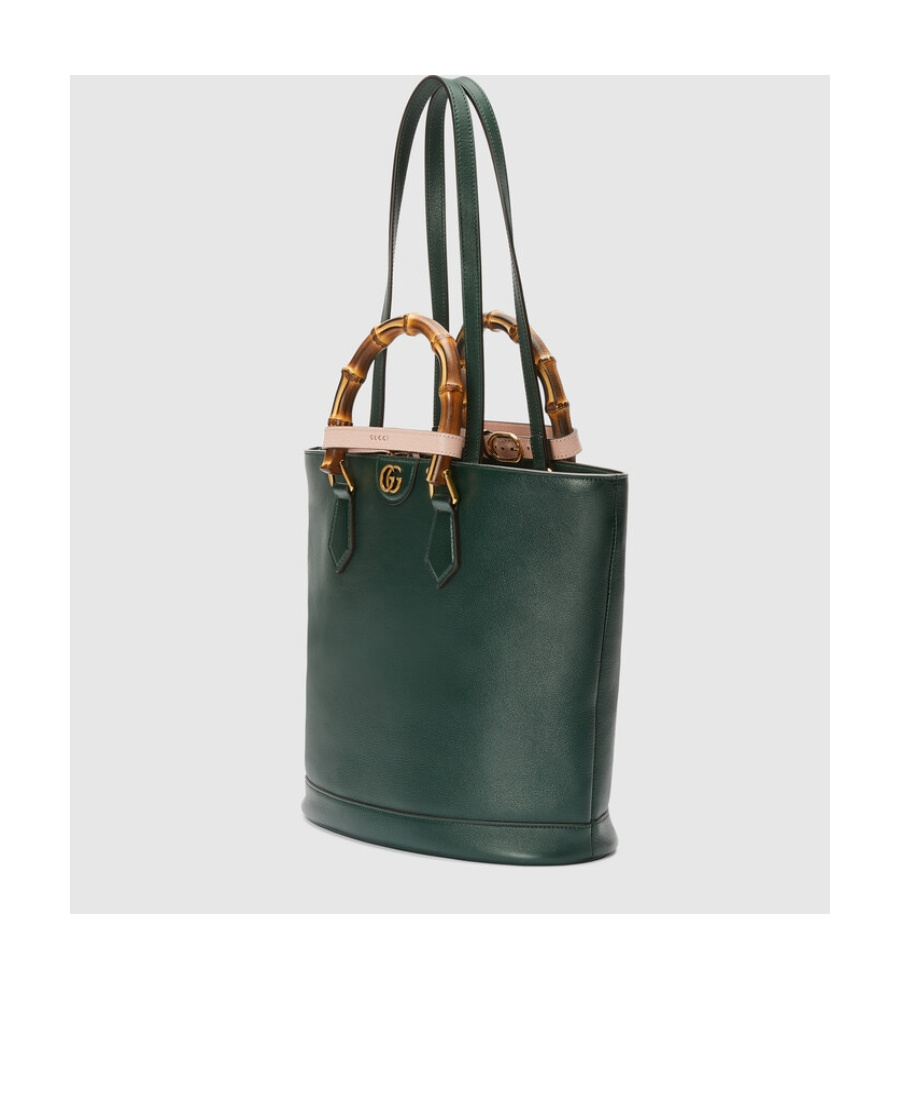 Gucci Medium Diana Leather Tote Bag In Green
