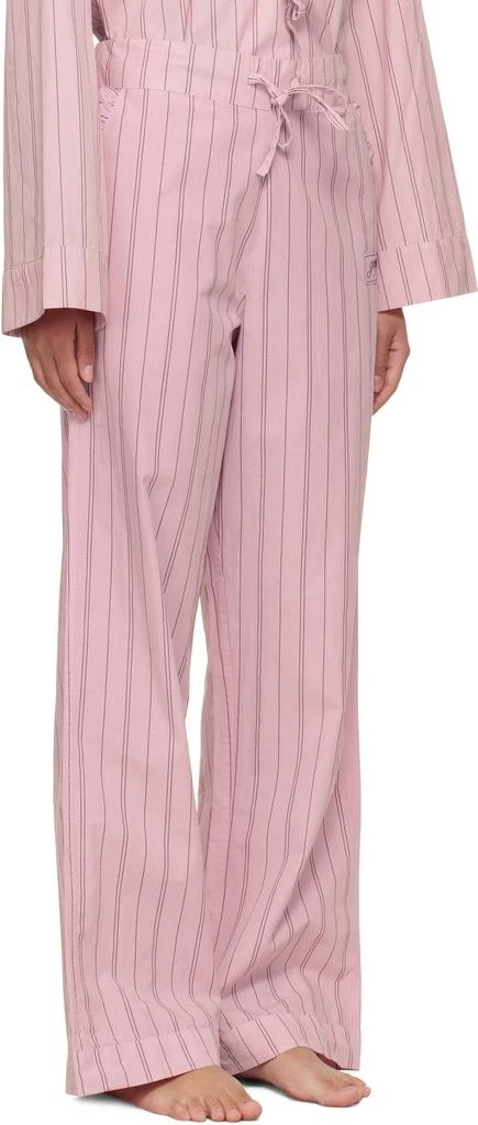 Ganni Pink Stripe Cotton Pyjama Pants In Pink
