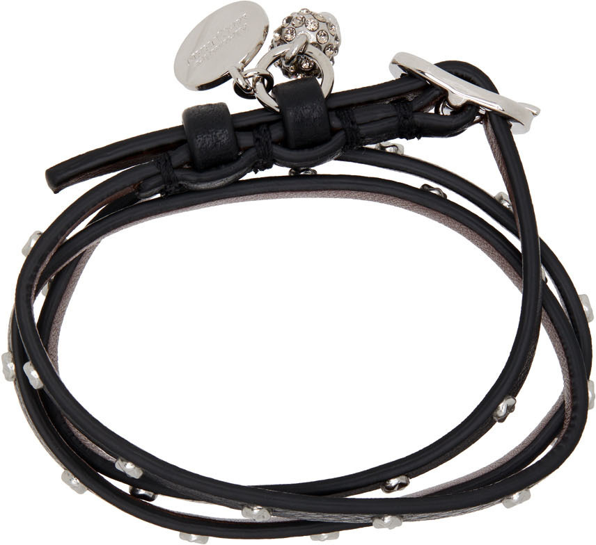 Alexander Mcqueen Wraparound Studded Bracelet In Black