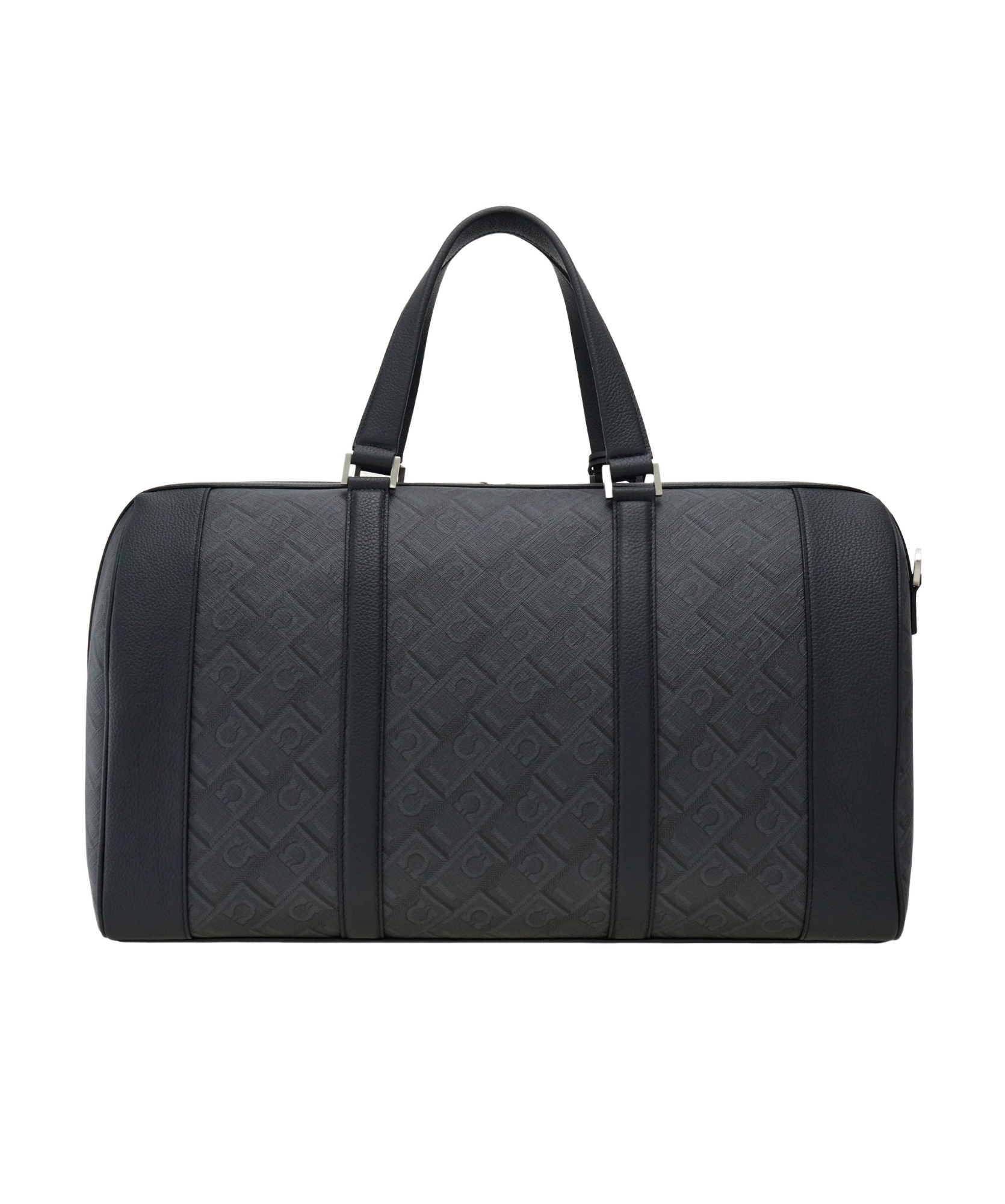 Ferragamo Monogram-print Duffle Bag In Black/gray