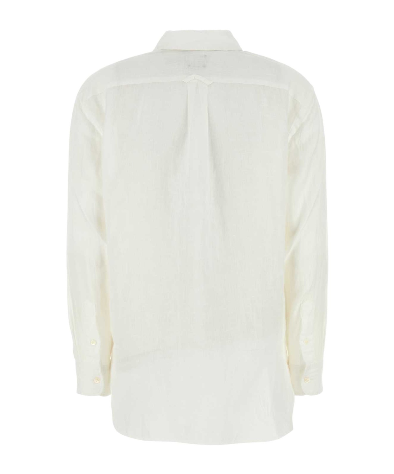 Polo Ralph Lauren White Linen Oversize Shirt In White