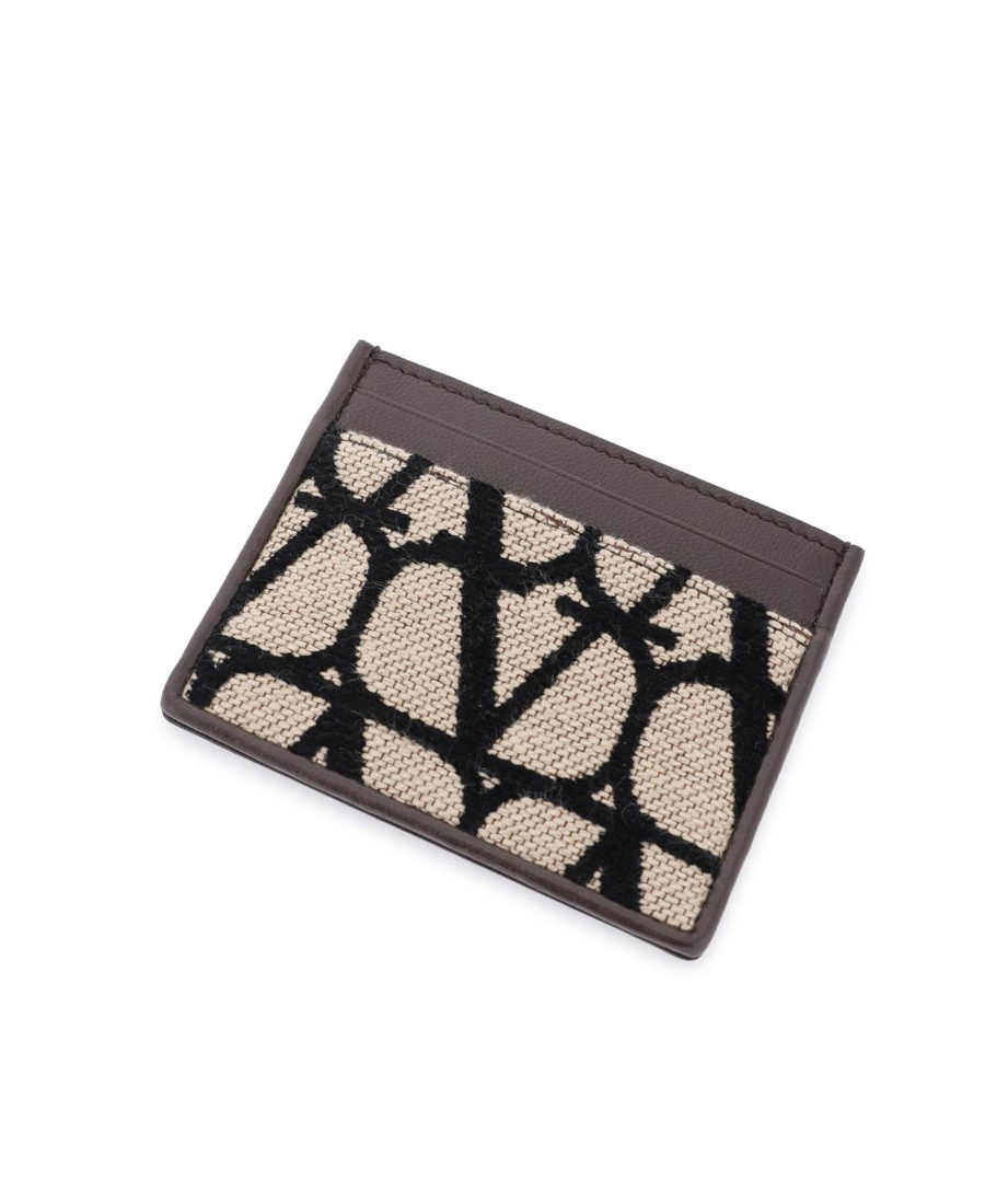 Valentino Toile Iconographe Pebbled Cardholder In Black