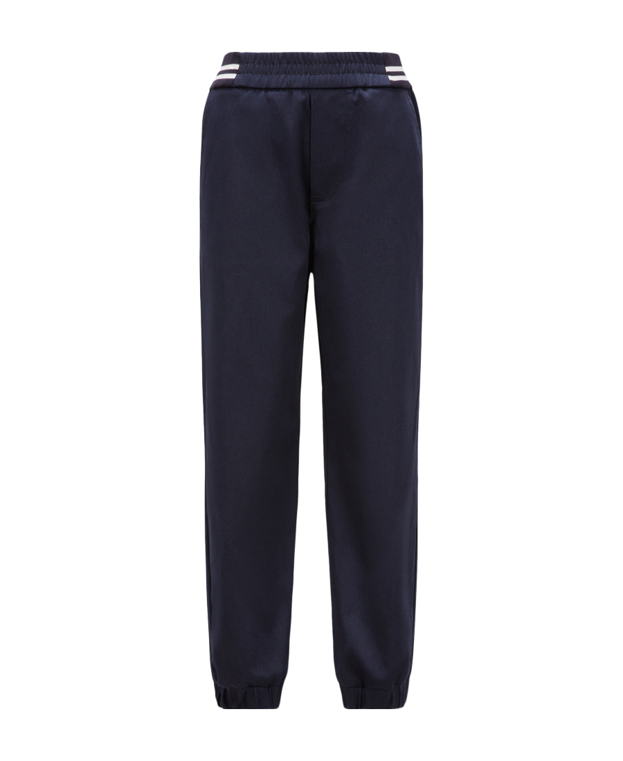 Moncler Elasticated-waist Tapered-leg Trousers In Blue