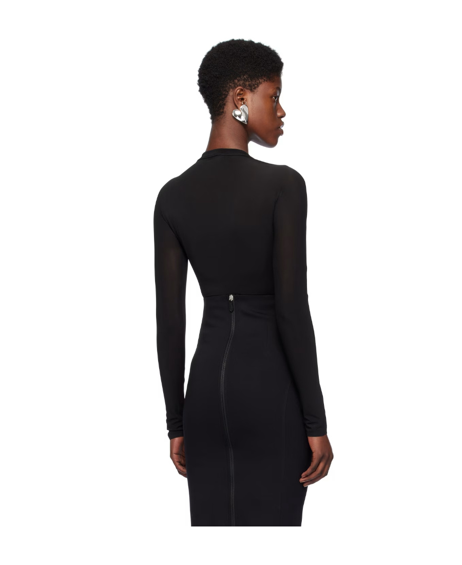 Alaïa Long Sleeved Plain Knitted T-shirt In Black