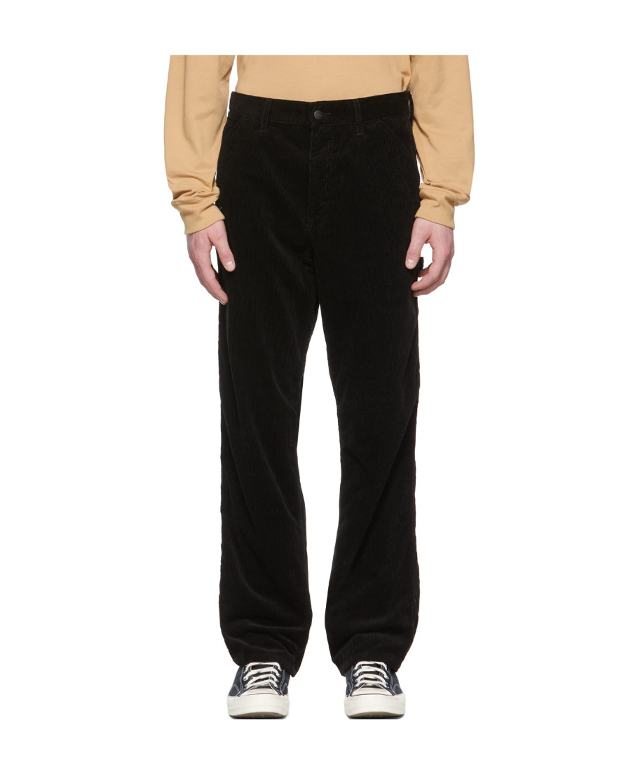 Carhartt Single-knee Corduroy Trousers In Black