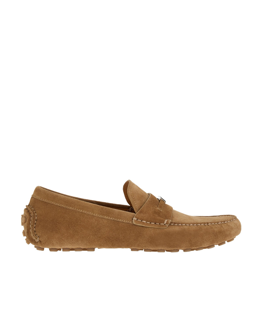 Ferragamo Leather Loafers In Brown