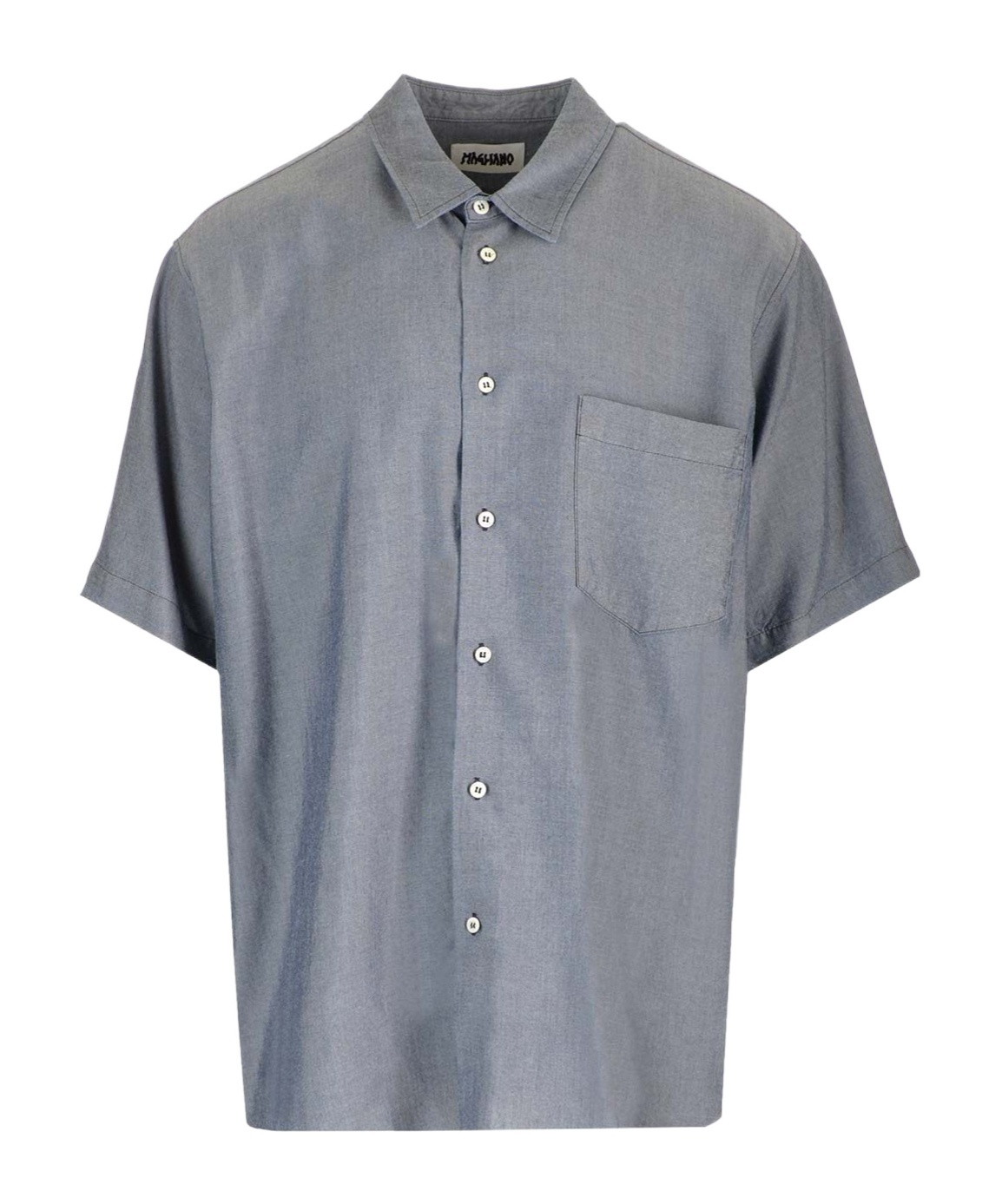 Magliano Man Shirt Slate Blue Size L Lyocell In Gray