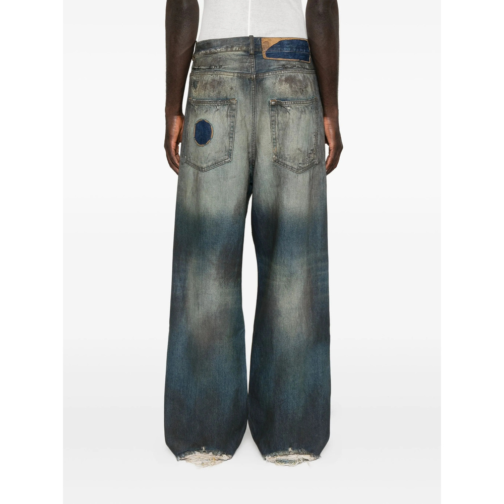 Ann Demeulemeester Distressed Panelled Jeans In Blue