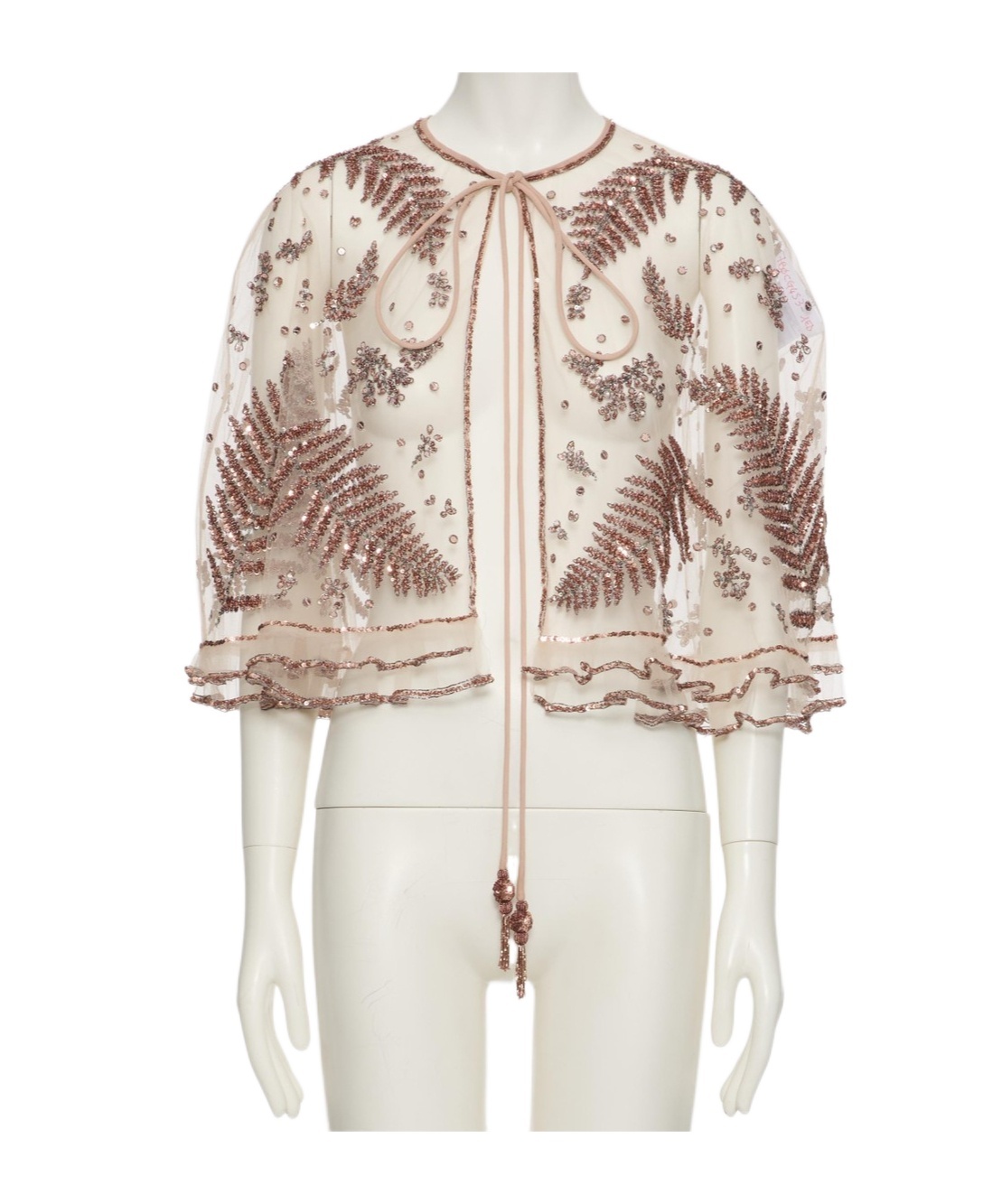Valentino Lace-up Shawl In White