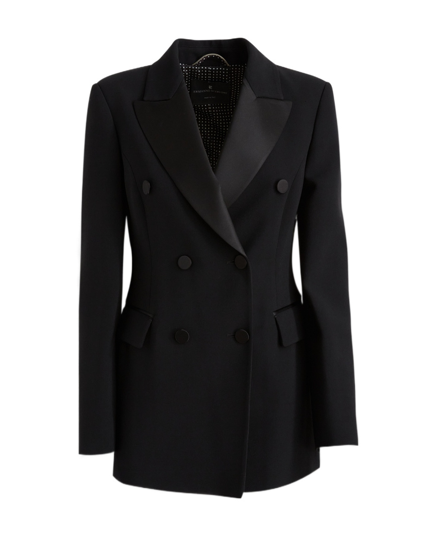 Ermanno Scervino Peak-lapel Double-breasted Blazer In Black
