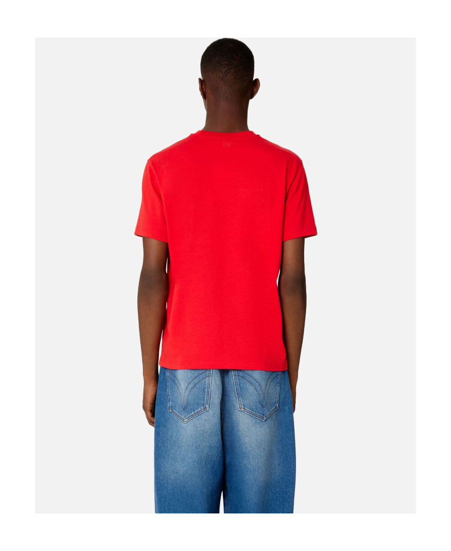 AMI ALEXANDRE MATTIUSSI AMI PARIS LOGO-EMBROIDERED CREWNECK T-SHIRT