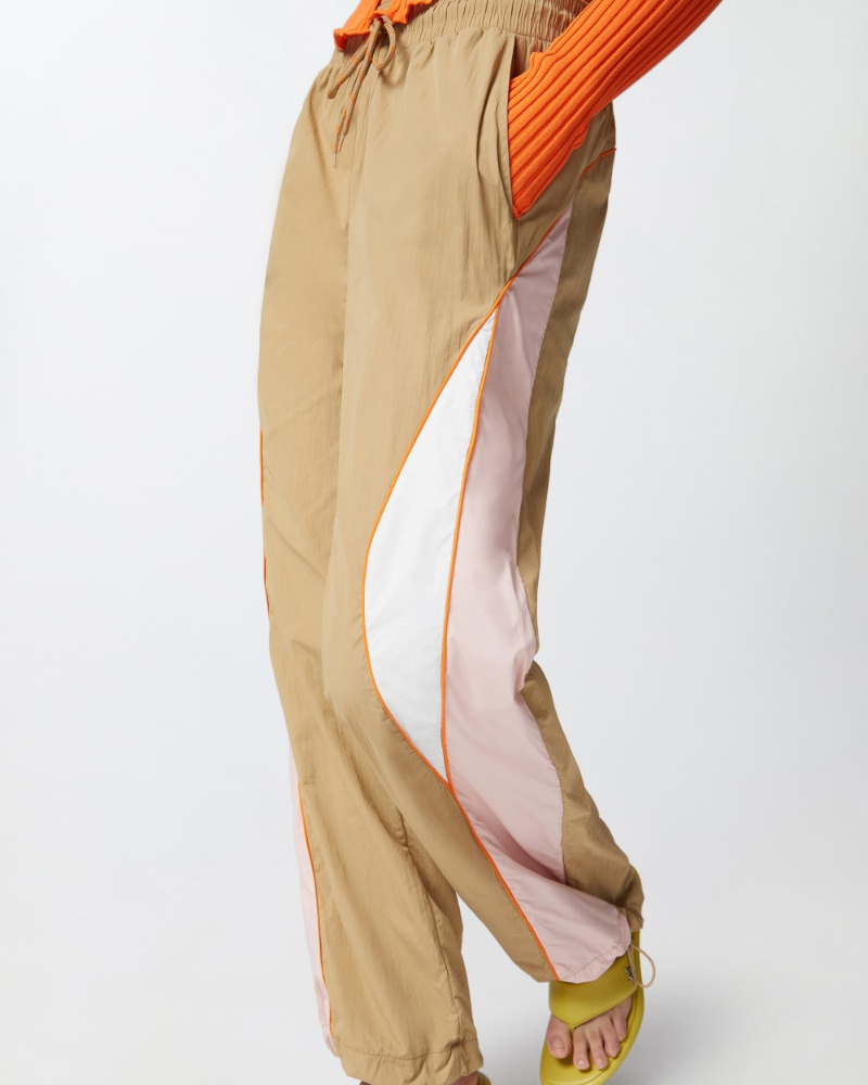 Pinko Technical Canvas Joggers With Side Band In Multi