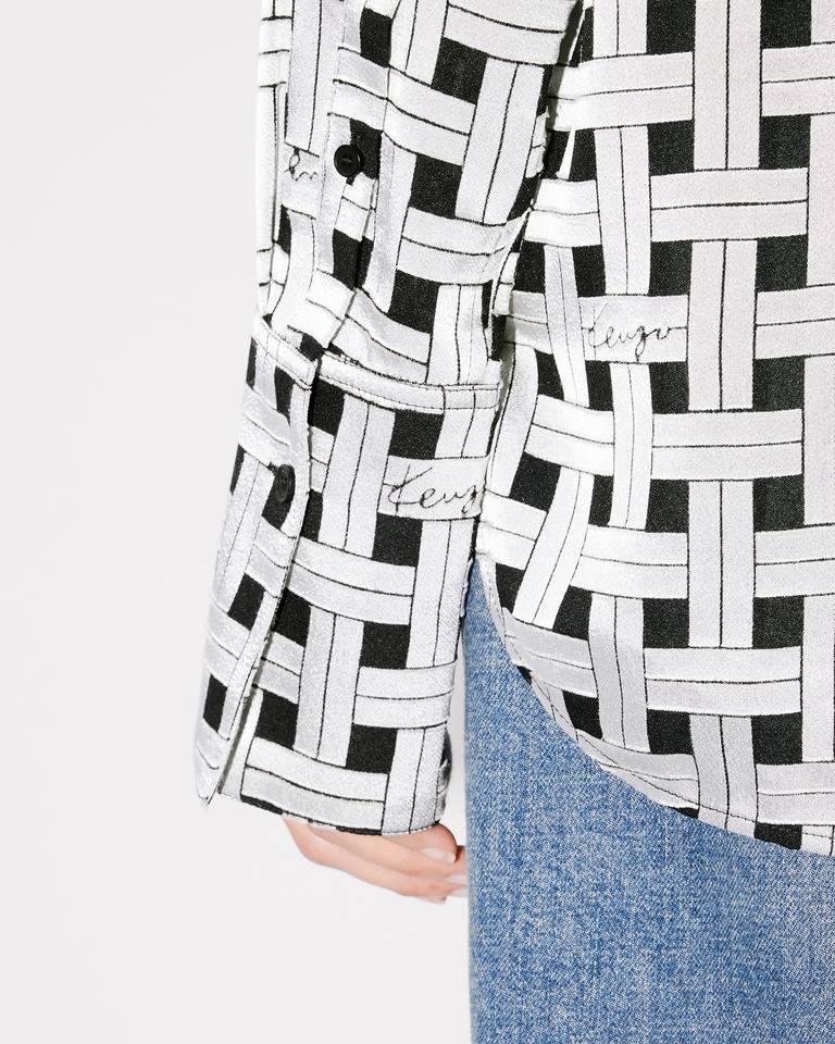 Kenzo Weave Checked Effect Shirt In White
