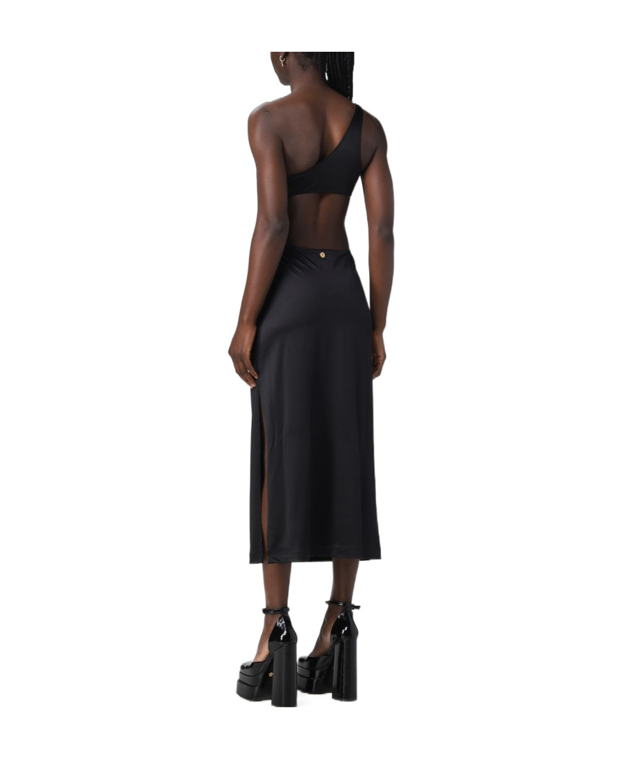 Versace Belize Cut-out Midi Dress In Black