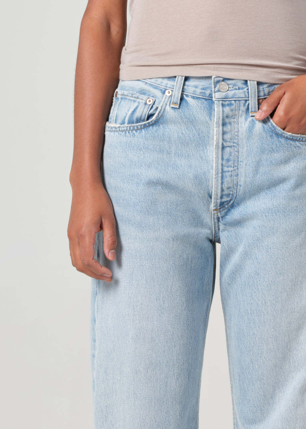 Agolde Kelly Distressed High-rise Straight-leg Jeans In Blue