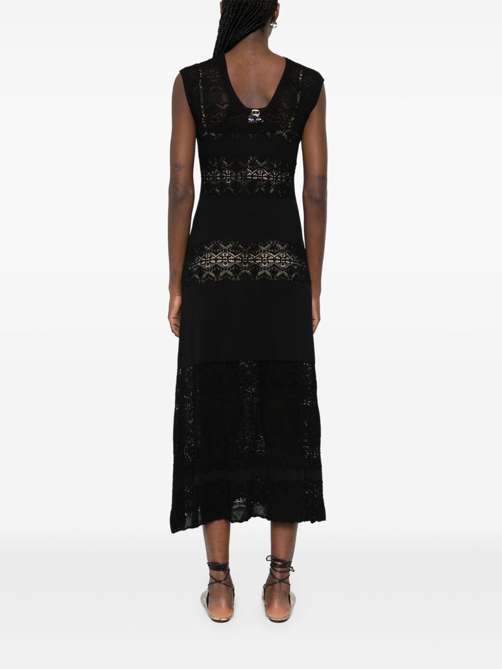 Shop Twinset Crochet-detailed Maxi Dress