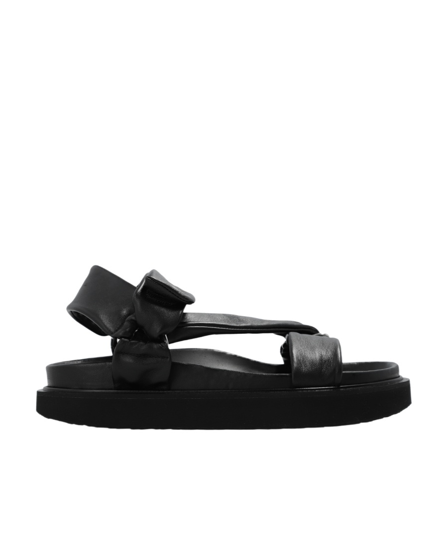 Isabel Marant Naori Grained-leather Sandals In Black
