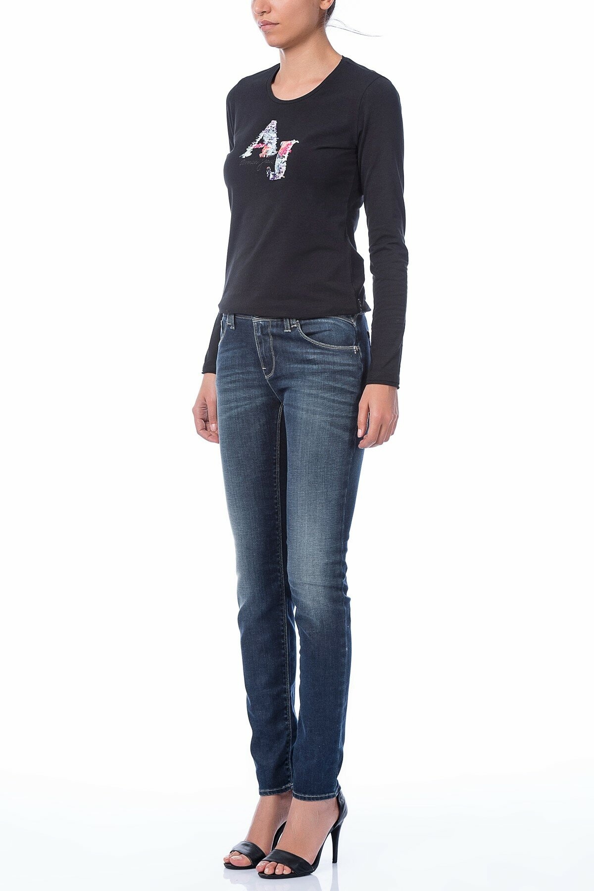 Armani Jeans Logo Slim Jeans In Blue