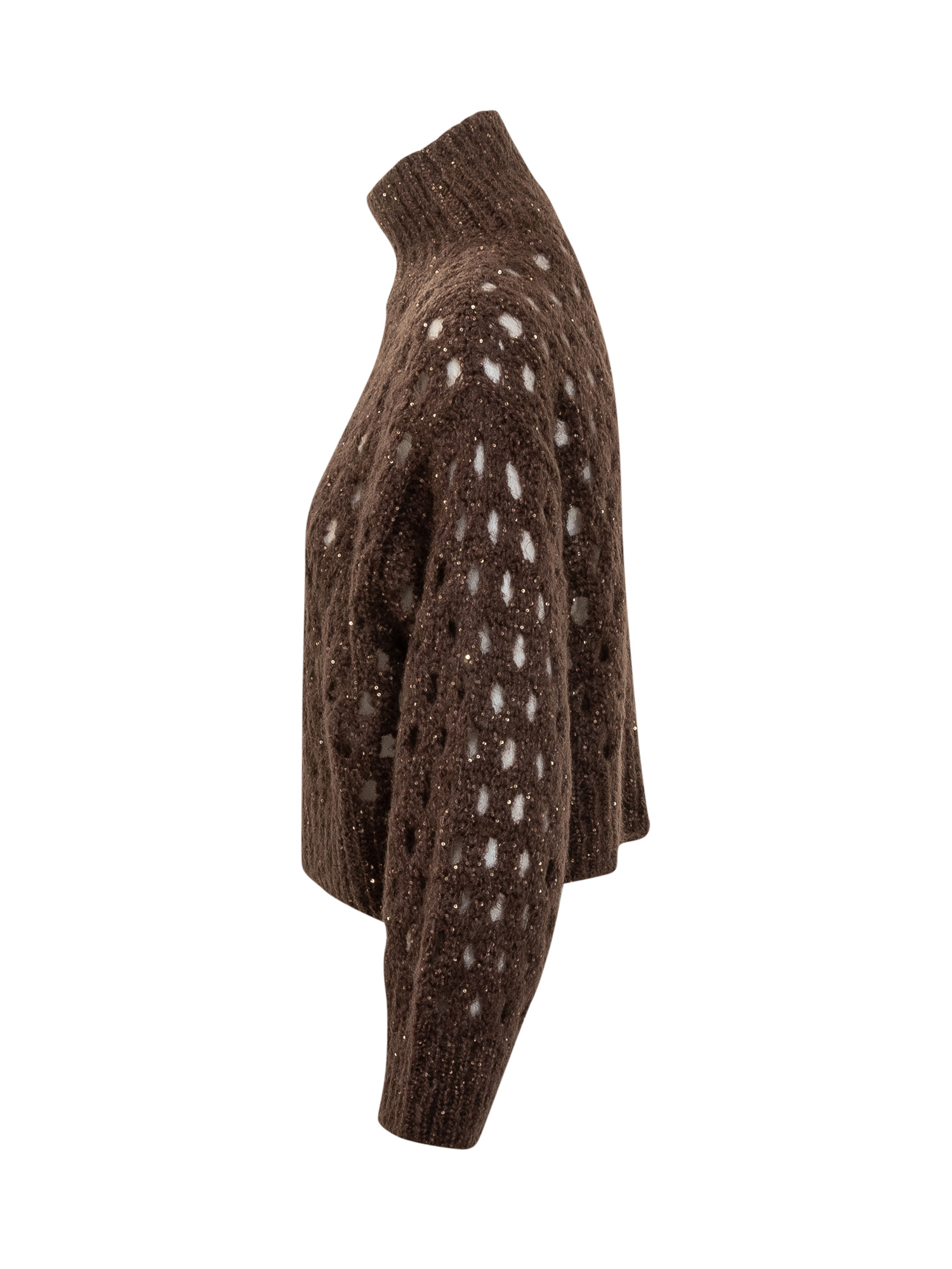 Brunello Cucinelli Sequin-embellished High-neck Sweater In Multi