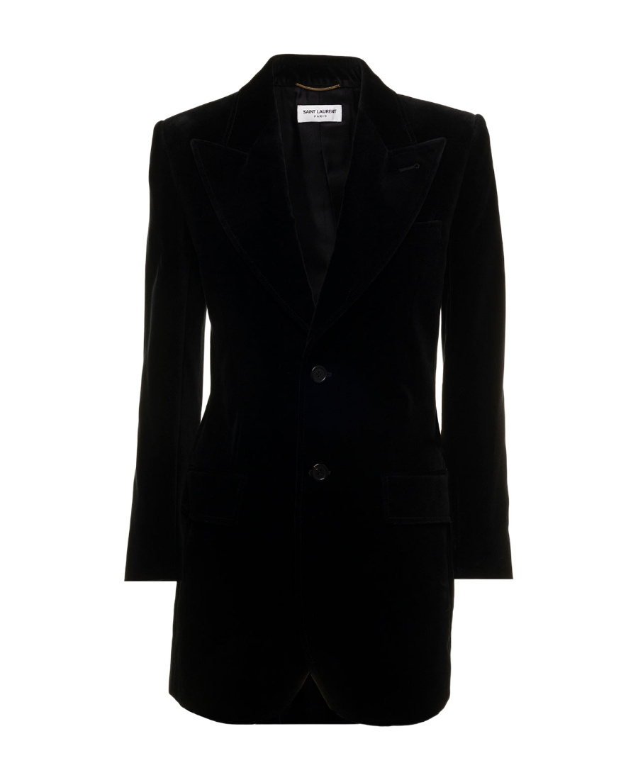 Saint Laurent Single-breasted Wool Blazer In Black