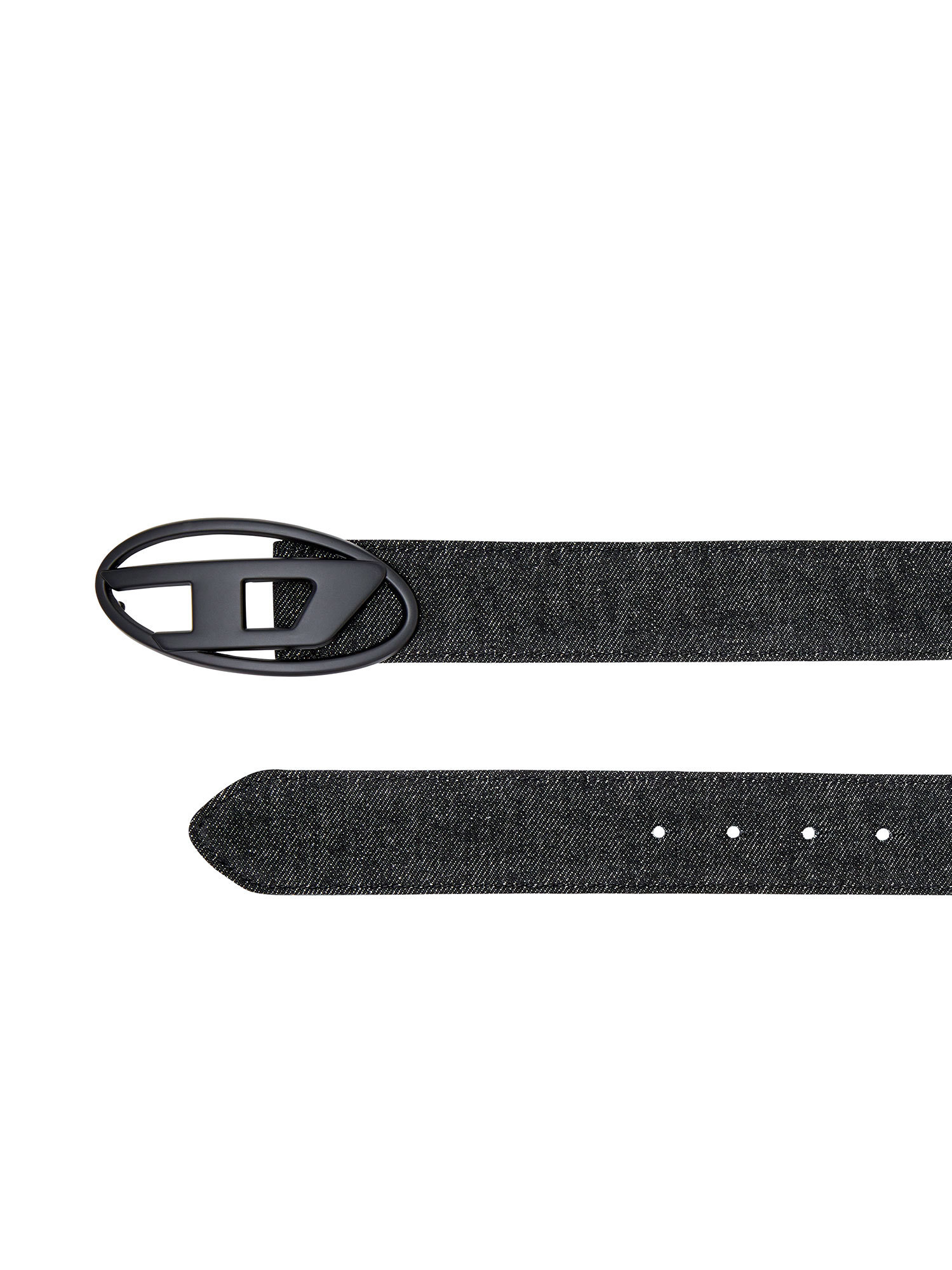 Diesel Oval D-buckle Leather Belt In Black