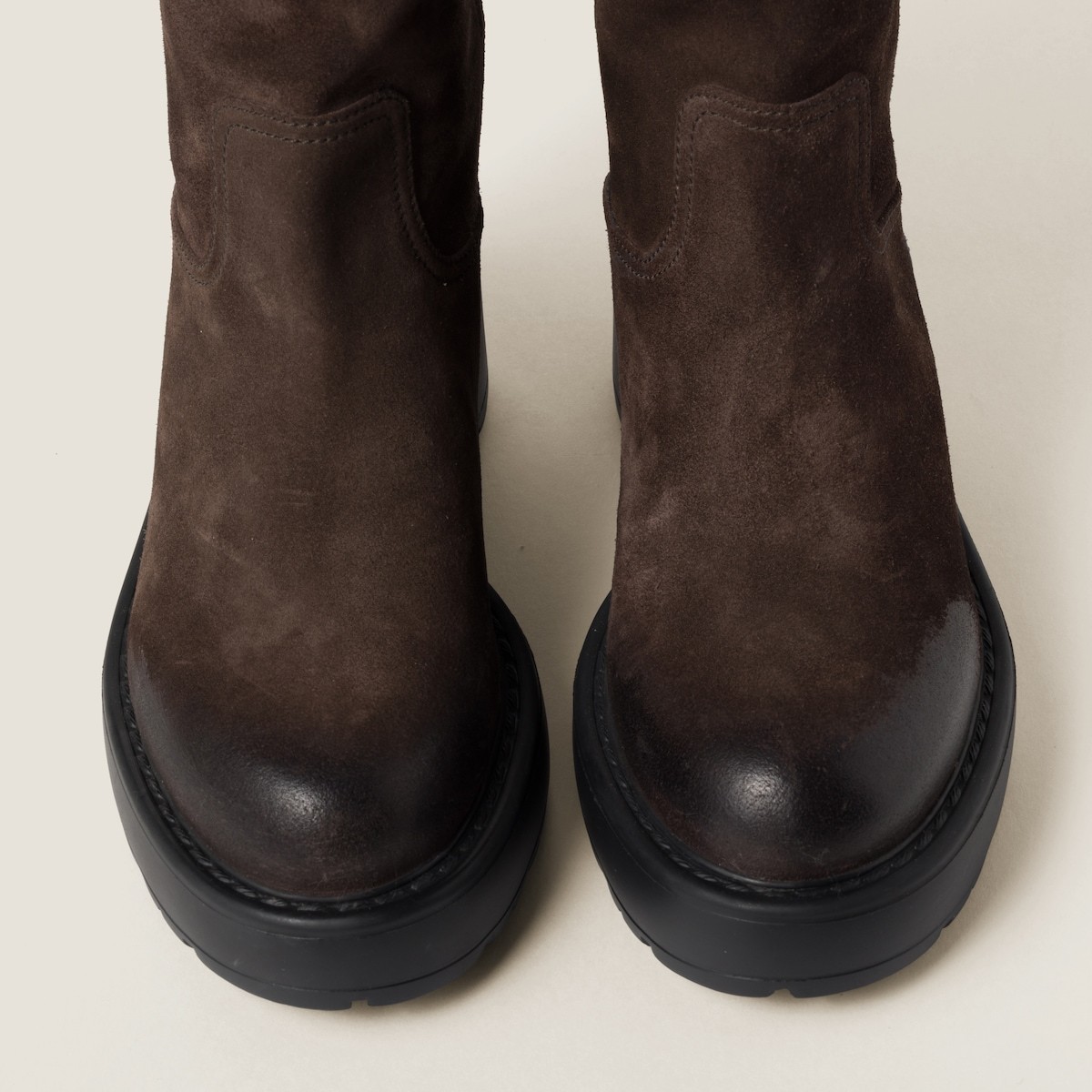 Miu Miu Logo Short Boots In Black