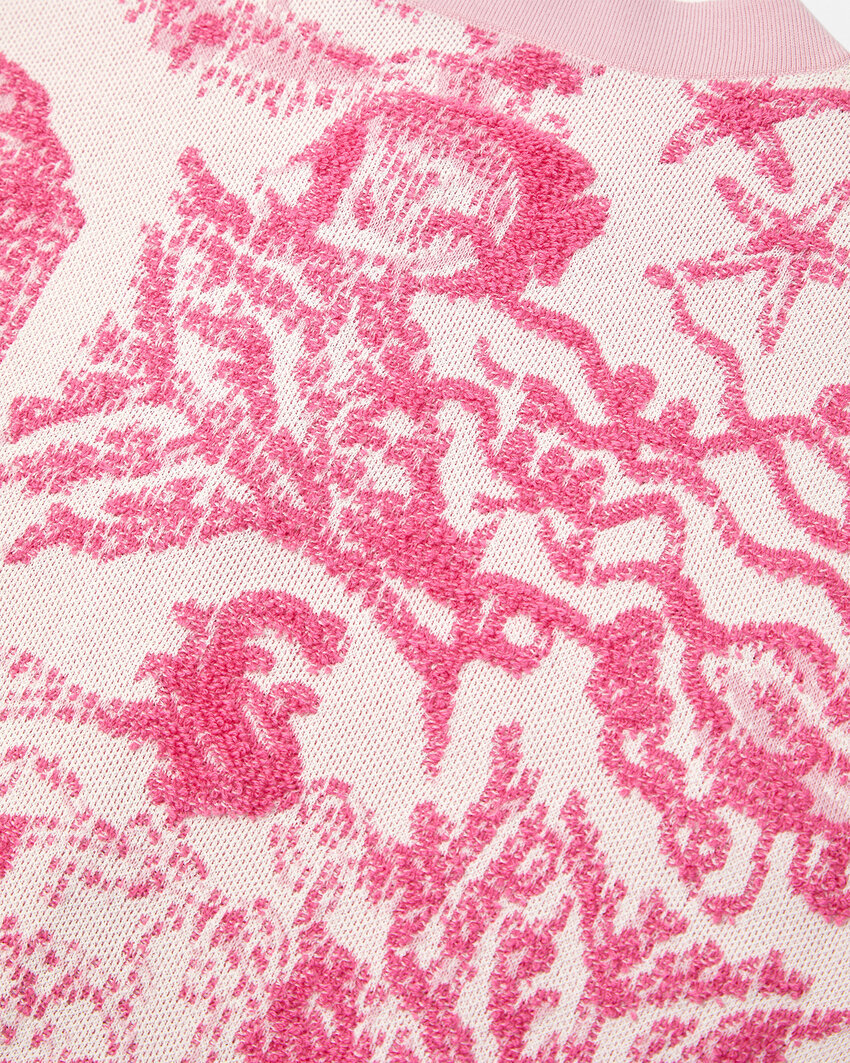 Versace Baroque Subaquatique Patterned Crew Neck Cardigan