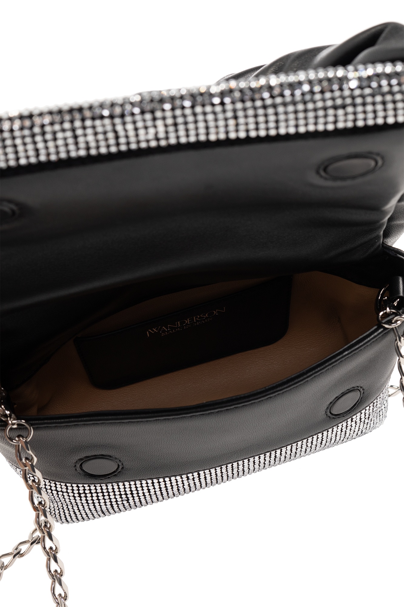 Jw Anderson Crystal Leather Bag In Black