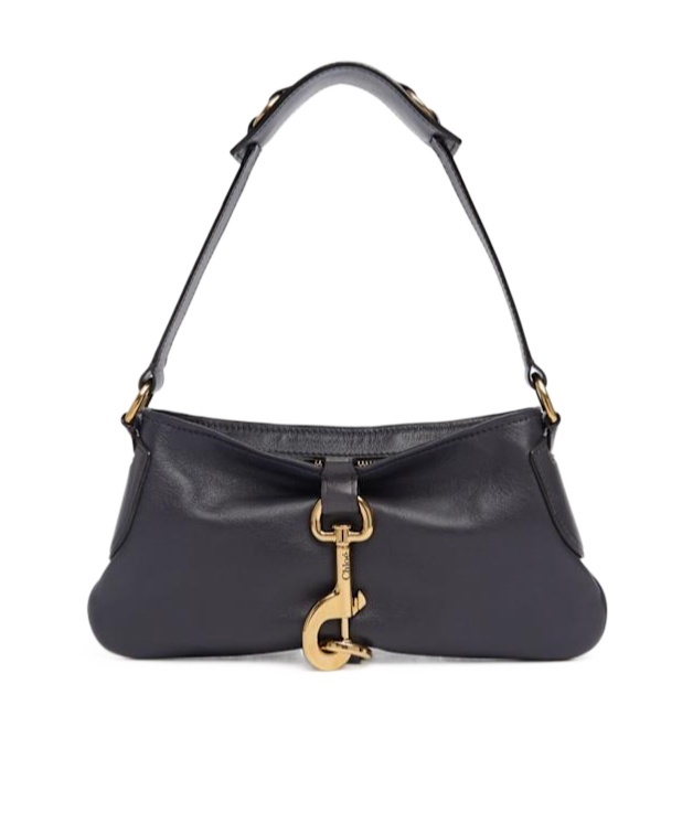 Chloé Kerala 25 Black Shoulder Bag In Navy Blue